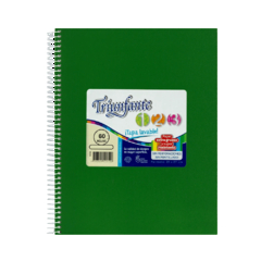 CUADERNO TRIUNFANTE 21 X 27 cm 100 HOJAS FORRADO VERDE CUADROS - comprar online