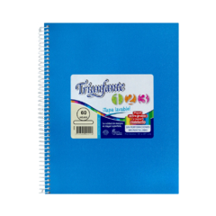 CUADERNO TRIUNFANTE 21 X 27 cm 60 HOJAS FORRADO CELESTE CUADROS - comprar online