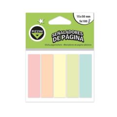 SEÑALADOR DE PAGINA PIZZINI PAPEL 15 X 50 MM X 5 COLORES - comprar online