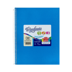 CUADERNO TRIUNFANTE 21 X 27 cm 100 HOJAS FORRADO CELESTE CUADROS - comprar online