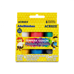 TEMPERA ACRILEX METALIC FANTASIA X 6 UNIDADES