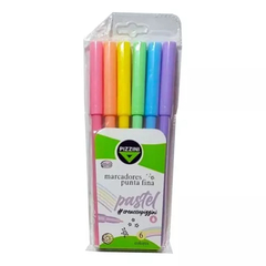 MARCADOR PIZZINI ESCOLAR PASTEL X 6 - comprar online