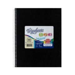 CUADERNO TRIUNFANTE 21 X 27 cm 100 HOJAS FORRADO NEGRO CUADROS - comprar online