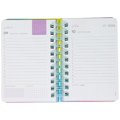 AGENDA MOOVING 2025 10X15 DICTIO PASTEL HOJA DIARIA en internet