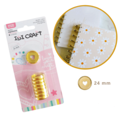 DISCOS DE EXPANSION 24 MM CORAZON X 8 PCS ORO - comprar online