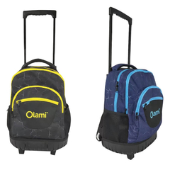 MOCHILA CON CARRO OLAMI CRAQUELADA AZUL - comprar online