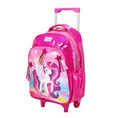 MOCHILA FILGO STARPAK 18" CON CARRO UNICORNIO FUCSIA - Librerías Kiwi