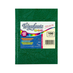 CUADERNO TRIUNFANTE 19 X 23.5 CM 100 HOJAS FORRAD VERDE RAYAS - comprar online