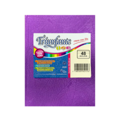 CUADERNO TRIUNFANTE 19 X 23.5 CM 50 HOJAS FORRADO LILA RAYAS - comprar online