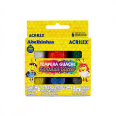 TEMPERA ACRILEX GLITTER FANTASIA X 6 UNIDADES