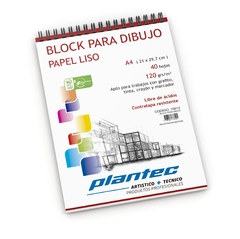 BLOCK PLANTEC PARA DIBUJO ANILLADO A4 120 GR X 40 HJ - comprar online