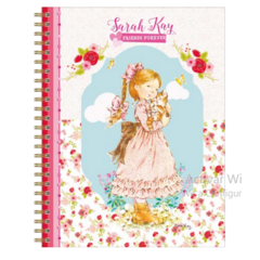 CUADERNO 16 X 21 TAPA DURA ESPIRAL RAYADO SARAH KAY - tienda online