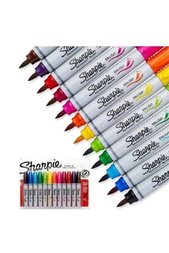 MARCADOR SHARPIE PUNTA PINCEL GRUESO X12