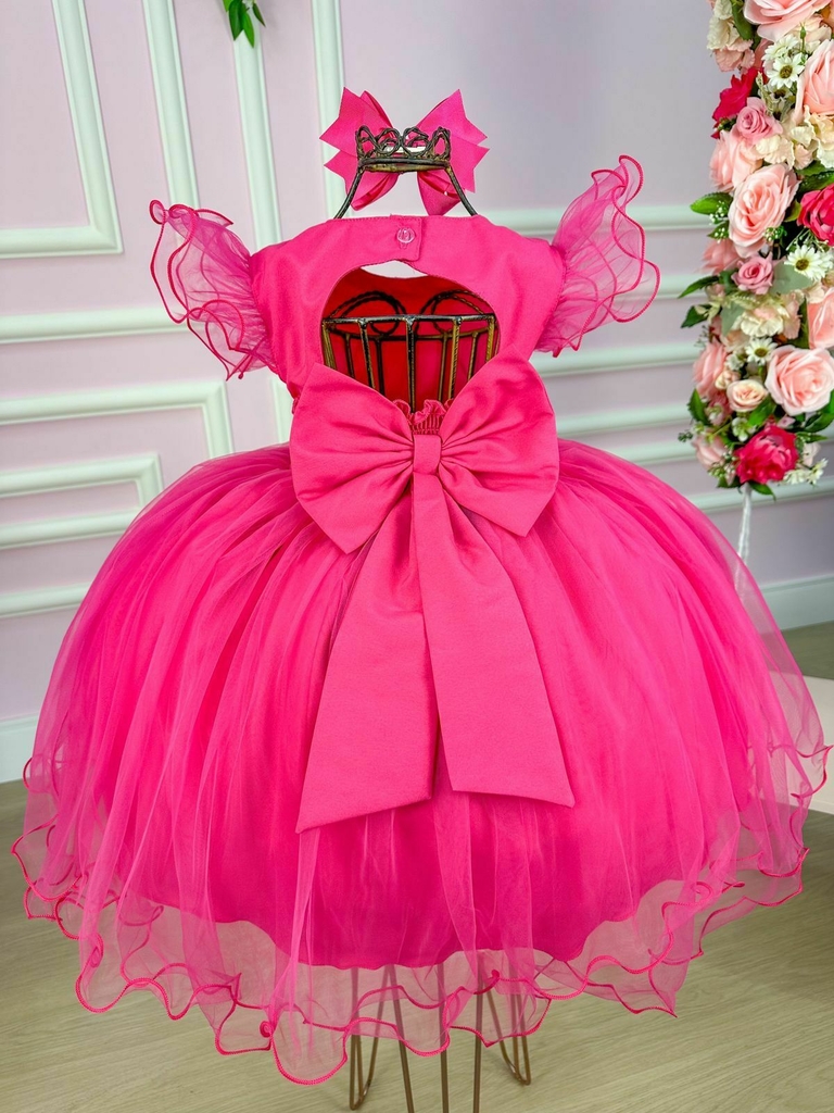 Vestido de store daminha rosa pink