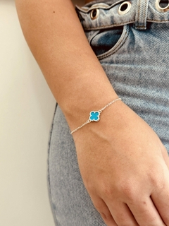 Pulseira Trevo de Luxo Azul