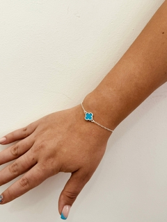 Pulseira Trevo de Luxo Azul - comprar online