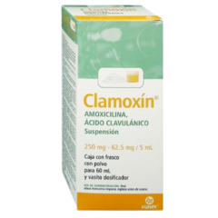 Amoxicilina/Ácido Clavulánico Suspensión 250mg 60ml (Clamoxin)