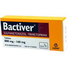 Trimetoprima/Sulfametoxazol 160/800mg 14 tabletas (Bactiver)