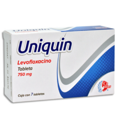 Levofloxacino 750mg 7 tabletas (Uniquin)