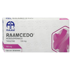 Aceclofenaco 100mg 10 tabletas (Raamcedo)