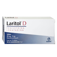 Lorataidina/Fenilefrina 30mg/5mg 10 tabletas (Laritol D)