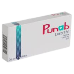 Losartán 100mg 15 tabletas (Punab)