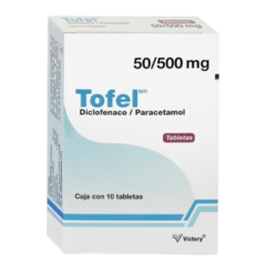 Diclofenaco/Paracetamol 50mg/500mg 10 tabletas (Tofel)