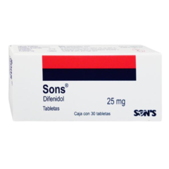 Difenidol 25mg 30 tabletas (Sons)