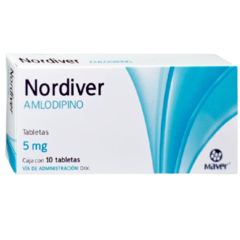 Amlodipino 5mg 10 tabletas (nordiver)