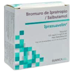 Bromuro Ipratropio/Salbutamol 0.5/2.5mg/2.5ml para Nebulizar 10 ampolletas (suanca)