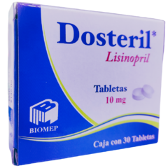 Lisinopril 10mg 30 tabletas (Dosteril)