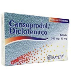 Carisoprodol/Diclofenaco 200mg/50mg 20 tabletas (Rayere)