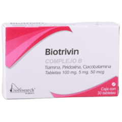 Tiamina, Piridoxina, Cianocobalamina (Biotrivin) 30 tabletas