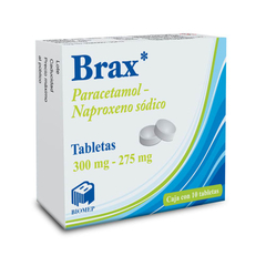 Naproxeno/Paracetamol 300mg/275mg 10 Tabletas (Brax)