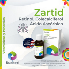 Vitamina A 8000 UI, Vitamina C 80 mg, Vitamina D3 1500 UI Solucion 15 ml (ZARTID) - comprar en línea