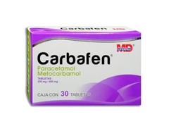 Paracetamol/Metocarbamol 350mg/400mg 30 tabletas (Carbafen)