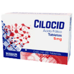 Ácido Fólico 5mg 20 tabletas (Cilocid)