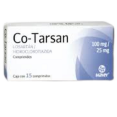 Losartán/Hidroclorotiazida 100mg/25mg 15 comprimidos (Co-Tarsan)