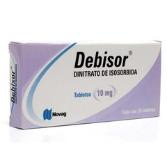 Isosorbida 10mg 20 tabletas (Debisor)