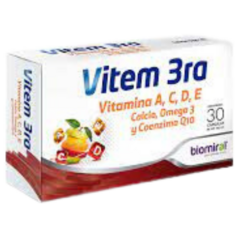 Vitamina A C D E, Calcio, Omega 3 Coenzima Q10 30 cápsulas (Vitem 3ra)