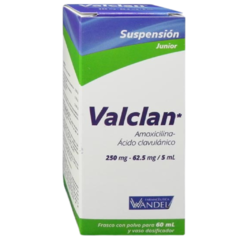 Amoxicilina/Ácido Clavulánico Suspensión 250mg 60ml (Valclan)