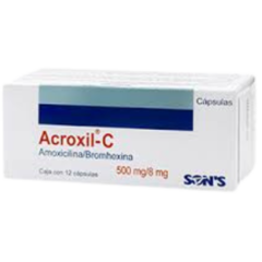 Amoxicilina Bromhexina 500mg/8mg 12 Tabletas (Acroxil-C)