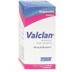 Amoxicilina/Ácido Clavulánico 125/31.25mg suspensión 60ml (Valclan)