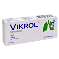 Claritromicina 500mg 10 tabletas (Vikrol)