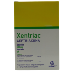 Ceftriaxona 500ml 1 ampolleta I.M. (Maver)