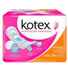 Toallas Kotex Anatómica con Alas 10 piezas