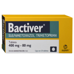 Trimetoprima/Sulfametoxazol 80/400mg 20 tabletas (Bactiver)