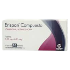 Loratadina/Betametasona 10 tabletas (Erispan Compuesto)