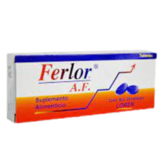 Ferlor A.F. Fumarato Ferroso/Ácido Fólico 304.23/350 mg 30 tabletas