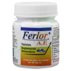 Ferlor A.F. Fumarato Ferroso/Ácido Fólico 380mg/17mg 60 tabletas